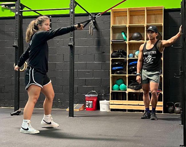 Interior of the elite Human Performance Training Facility in Virginia Beach, showcasing modern equipment and clean design